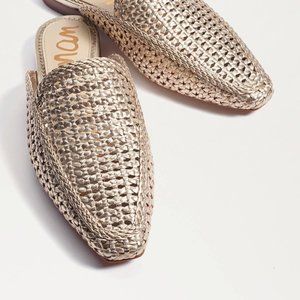 Sam Edelman Elva Gold Woven Mule